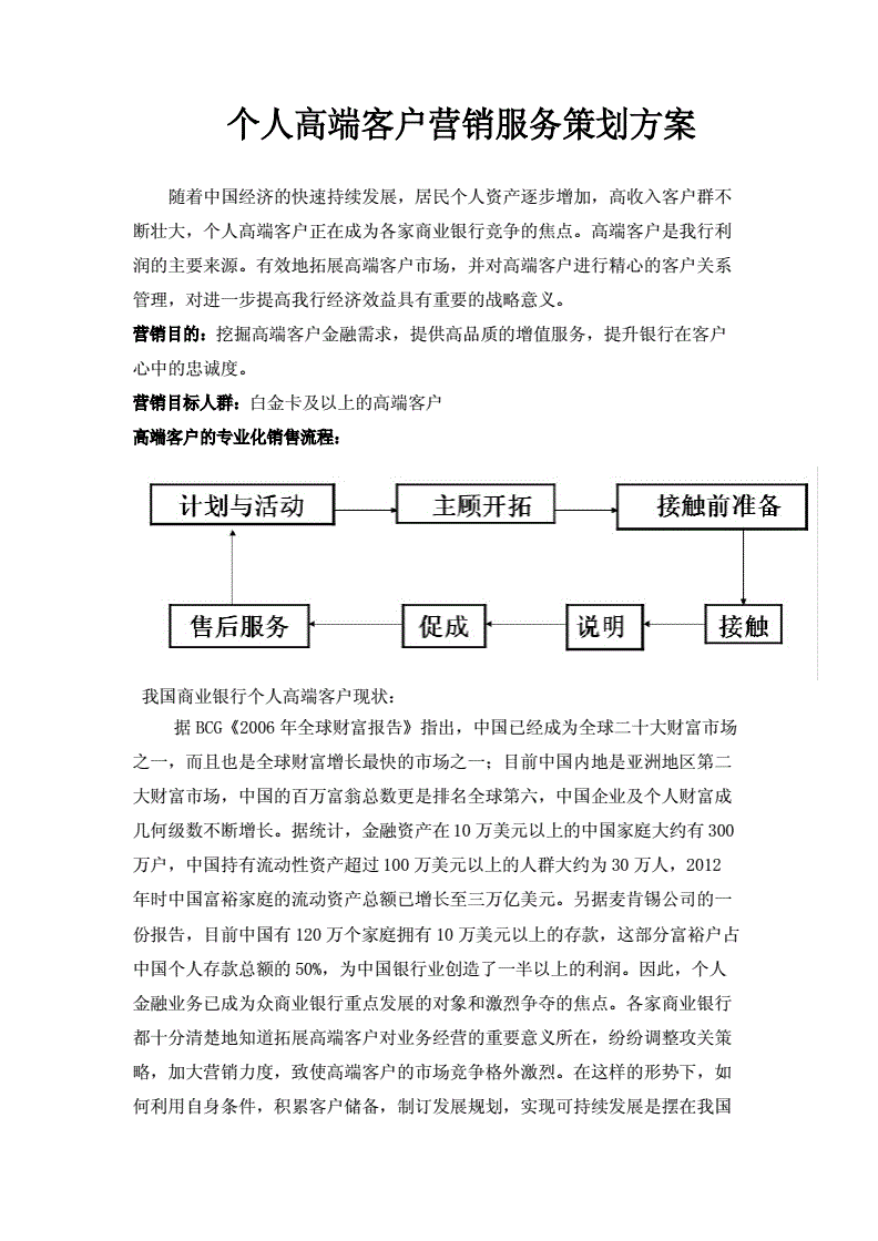 银行客户营销方案(银行营销客户活动方案)